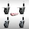 Service Caster 3.5'' SS Thermoplastic Rubber Swivel 1-1/4'' Expanding Stem Caster Set 2 Total Lock Brakes, 4PK SCC-SSEXTTL20S3514-TPRB-2-S-2-114 - alternate 3